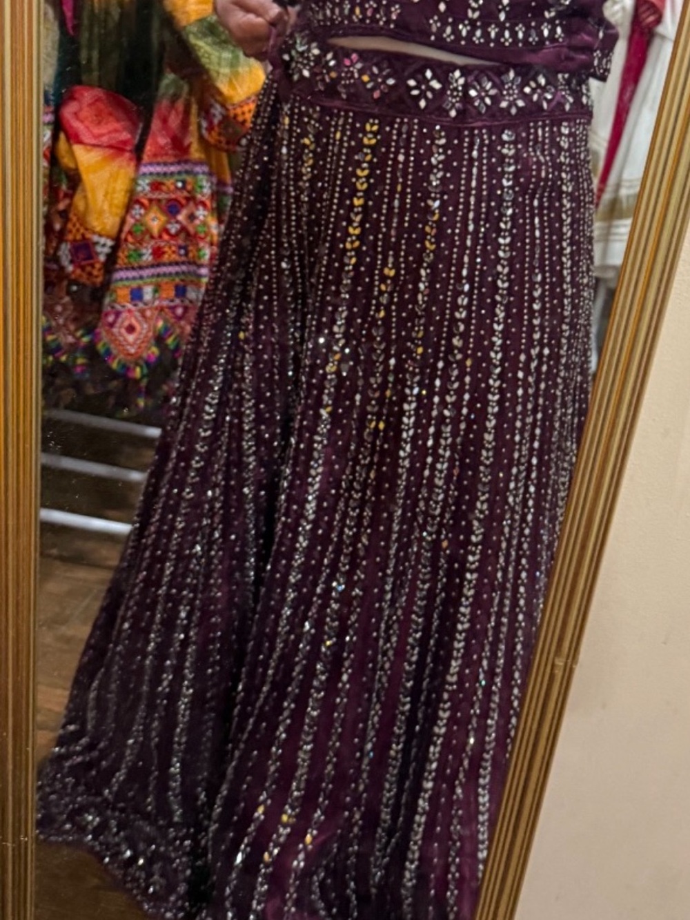 Beaded Plum Evening Skirt - Women's Wedding Dress